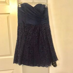 Short blue Bridesmaid Dress